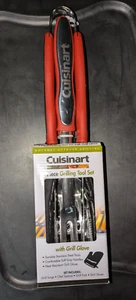 Cuisinart 3 Piece Gourmet Outdoor Grilling Tool Set Glove NEW Fathers Day Gift - Picture 1 of 4