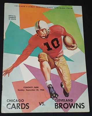 1956 - CHICAGO CARDINALS vs CLEVELAND BROWNS - NFL - PROGRAM - ORIGINAL - Image 1 of 4