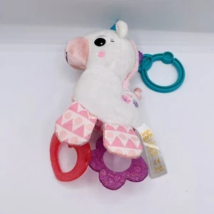 Bright Starts Sparkle & Shine Unicorn Teether On the Go Take Along Toy - Picture 1 of 4