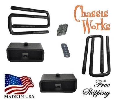 Chevy Express GMC Savana 1500 2500 1996-2018 kit de bloques de elevación de 2" pernos en U de 11" Foto 1 de 2