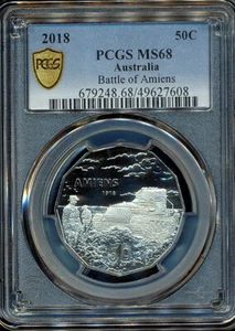 Australia 2018 Fifty Cents 50c (Battle of Amiens) - PCGS MS68 - Picture 1 of 3