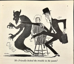 1946 American Mutual Insurance Devil Shadow Trouble Boston MA pubblicità stampa d'epoca - Foto 1 di 7