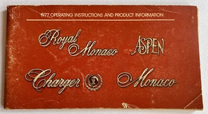 Instrucciones de funcionamiento del coche 1977 Royal Monaco Aspen Charger Mónaco libro del propietario - Imagen 1 de 3