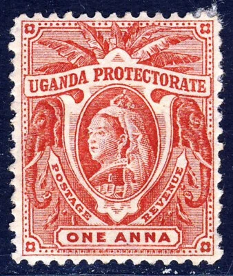 UGANDA PROTECTORATE QV 1898 One Anna Scarlet Wmk Crown CA SG 84 MINT - Image 1 of 2