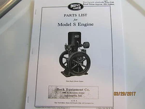 1933 Novo Model S Gas Engine Parts Catalog No 333-S Manual engine carts pulley - Picture 1 of 3