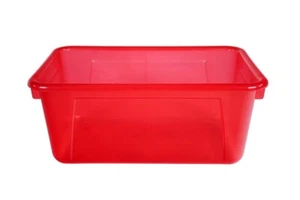 School Smart 2005883 12 x 8 x 5 in. Translucent Cubby Bin Candy Red - Small - Picture 1 of 1