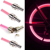 4pcs LED Valve Cap Bicycle Bike Wheel Tire Light Spoke Lamp Red Motor Cycling 