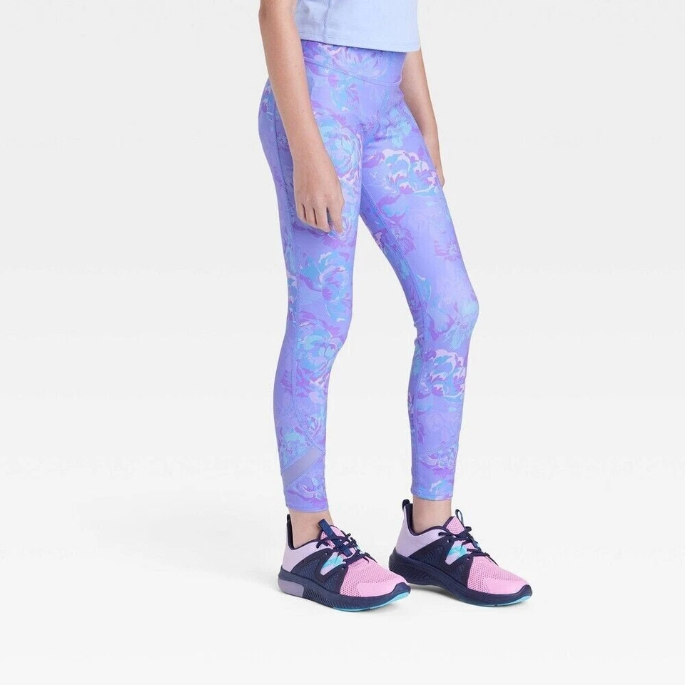 VVA) Leggings de Moda para Niñas - Todo en Movimiento Vibrante Púrpura XL 14/16 Foto 1 de 1