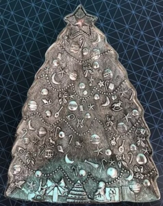 Vintage Christmas Tree Candy Dish Silverplate International Silver Co - Picture 1 of 5