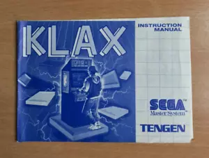 SEGA Master System - Instruction Manual - KLAX - Picture 1 of 2