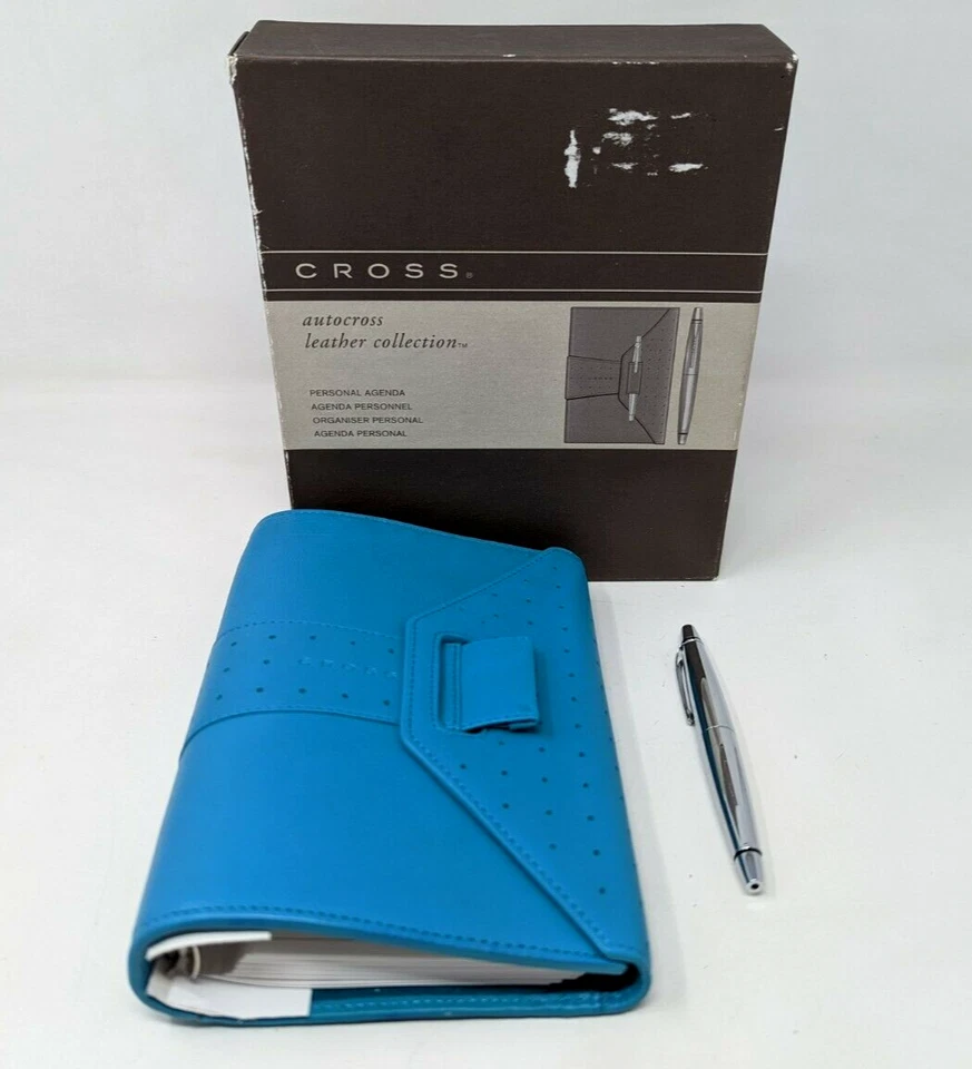 Nuevo De Colección 2010 Cruz Autocross Cuero Turquesa Agenda Personal y Pluma PL22 Foto 1 de 4