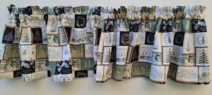 Season's Greeting Christmas Curtain, Christmas Valance, Merry Christmas - Picture 1 of 11