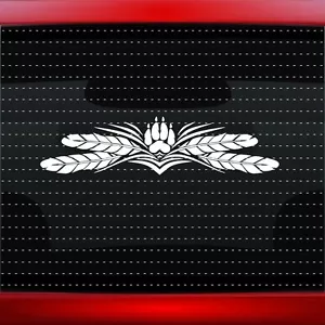 Wolf Paw #6 Native American Car Decal Window Sticker Bear Feather (20 COLORS!) - Picture 1 of 1