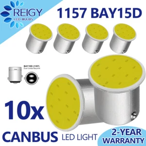 10PCS 1157 2057 LED Turn Signal Brake Reverse Parking Light Bulb White CANBUS - Picture 1 of 8