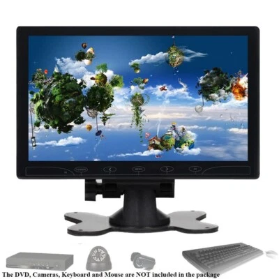 10.1"  LCD CCTV Monitor HD PC Screen AV/RCA/VGA/HDMI for DSLR Raspberry PI - Image 1 of 4