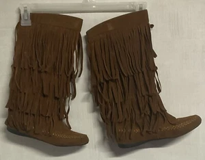 AXNY Mocasin Zip Up Pull On Boots Size 6.5 Womens Mudd style - Picture 1 of 11