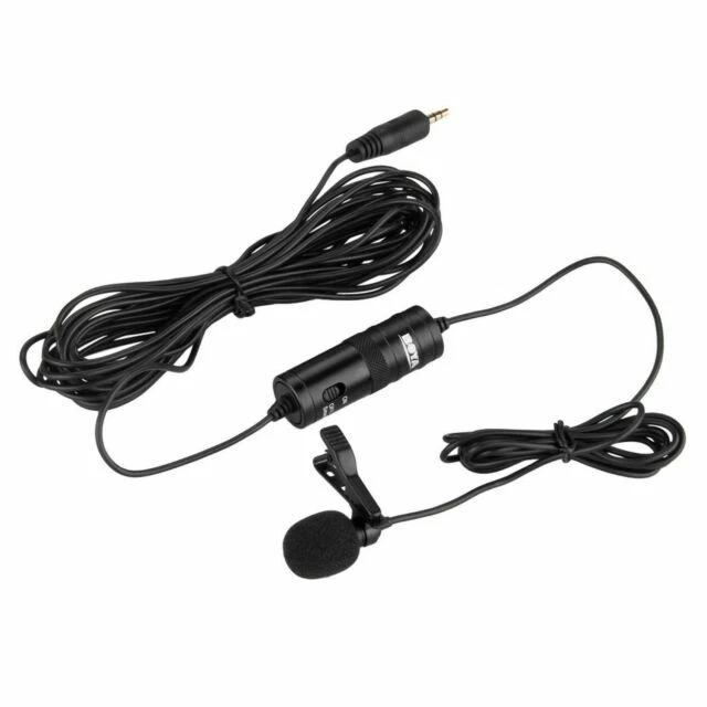 BOYA BY-M1 3.5 mm Lavalier Microphone for Smartphone and Canon/Nikon Camera - Black
