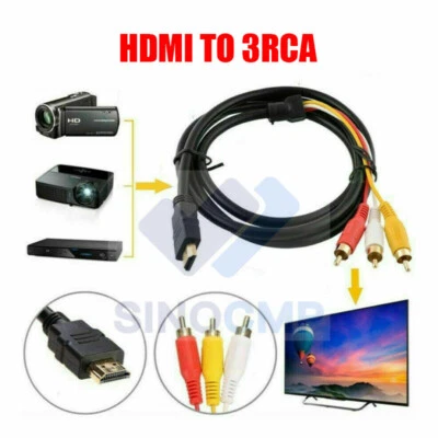 Cable adaptador convertidor de componentes AV 1080P HDMI macho a 3 RCA video audio HDTV Foto 1 de 4