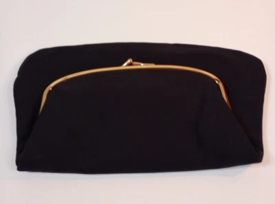 Retro -Coblentz Original Satén Ocasión Especial Mujeres Pequeño Negro Bolso sin asas/cartera Foto 1 de 4