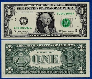 USA $1 Federal Reserve Note 2017A P-544 - UNC ( "E" Richmond VA) - Picture 1 of 3