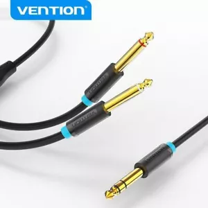 6.35mm Dual Jack to Plug 6.3mm Guitar Keyboard Amp Lead 1/4 Cable Mixer Speaker - Picture 1 of 16