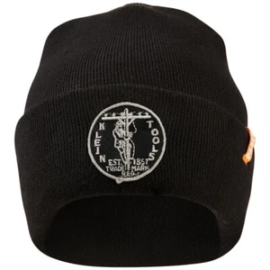 Klein Tools 60388 Heavy Knit Hat, Black, Vintage Patch Logo - Picture 1 of 7