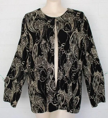 Alex Evenings XXL Oro Plata Recortado Paisley Juego de 2 Piezas Chaqueta Tanque Foto 1 de 4