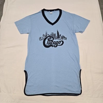 Size LARGE Vintage Chicago Band Night Shirt 70's/80's Single Stitch Skyline Tee - Image 1 of 4