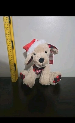 American Grettings Christmas Holiday Puppy W/ BANDANA PLUSH STUFFED ANIMAL NWT - Image 1 of 4