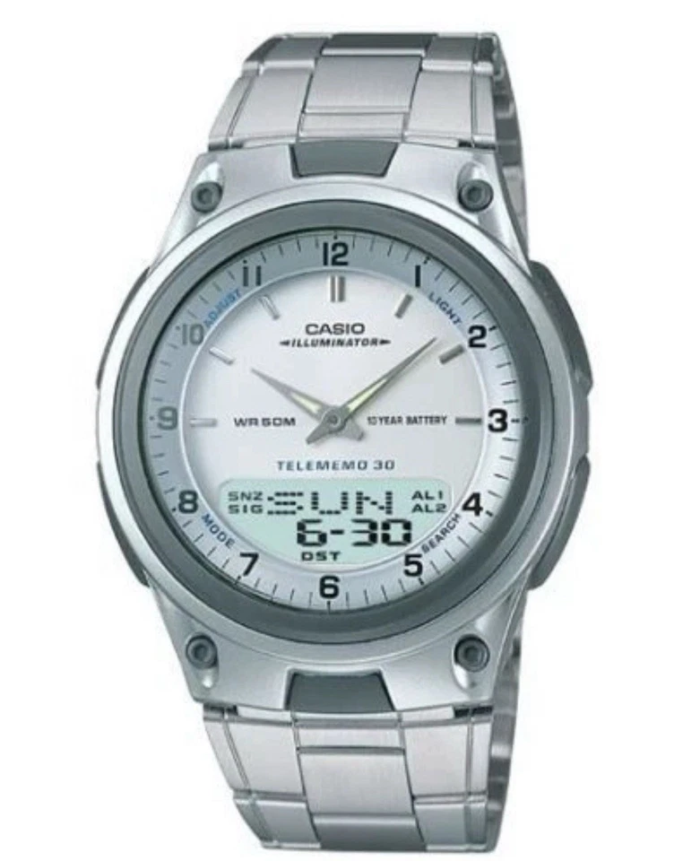 NUEVO Reloj Casio AW80D-7AV, Telememo 30, Batería 10 Años, 3 Alarmas, Hora Mundial Foto 1 de 3