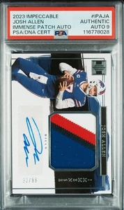 2023 Impeccable Immense Patches 3 Color Josh Allen Auth Auto PSA 9 Pop 2 Rare! - Picture 1 of 3