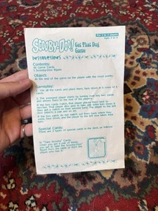 1999 Cartoon Network Scooby-Doo Get That Dog Game Instructions Replacement Part - Picture 1 of 2