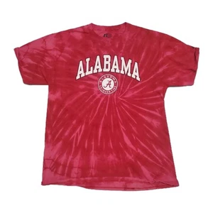 University of Alabama Tie Dye T-Shirt Uomo Grande Tinta a Mano Roll Tide NCAA Crims - Foto 1 di 4