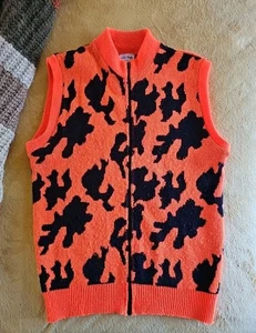 Bob Fratzke Maglione Mimetico Gilet Arancione Taglia L Cerniera Vintage *Leggi* - Foto 1 di 7