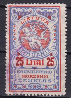 1923 Lithuania REVENUE tax stamp used COMB.SHIPPING - Image 1 of 2