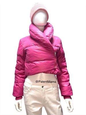 Chaqueta cálida de invierno corta de plumón de ganso genuina rosa Replay de colección para mujer talla XS Y2K Foto 1 de 4
