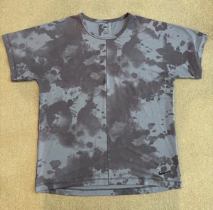 Nike Dri-FIT All over Print Short-Sleeve Yoga T Shirt Size L Blue Camo - Picture 1 of 7