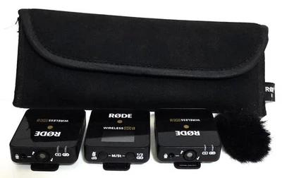 SISTEMA DE MICRÓFONO INALÁMBRICO RODE WIRELESS GO II + FUNDA + PARABRISAS PELUDO Foto 1 de 4