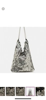 ZARA CADENA-TIRA BANDOLERA CON ANILLOS Y LENTEJUELAS-Como Círculos Metálicos Foto 1 de 4