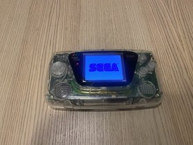 Working!!! Sega GAME GEAR w/ IPS Screen Clear Shell Dual ASIC VA0