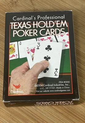Cardinal's Professional Texas Hold 'em Poker Playing Cards Use 2004 Retro - Image 1 of 4