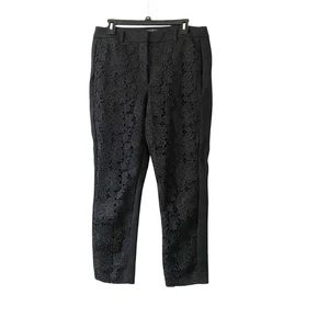 Pantalones al tobillo ajustados de encaje floral White House Black Market con elástico para mujer talla 12 - Imagen 1 de 16
