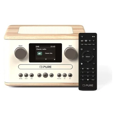 Pure Kompakt Hi-Fi Classic C D4 Bluetooth Cotton Weiß Oak - Bild 1 von 4