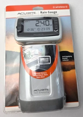 Acurite Rain Gauge Self-Emptying Wireless Digital Rainfall/Flood Alert New - Image 1 of 4