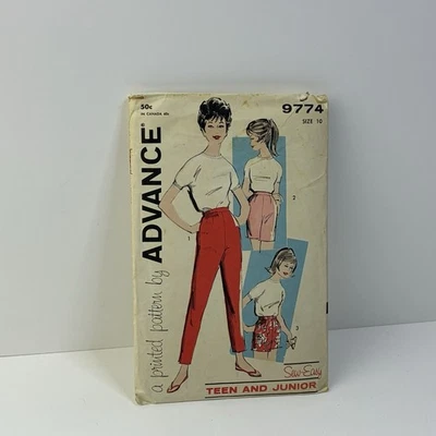 Pants Shorts Teen Jr  Size 10 Pattern 9774 Vintage CUT - Image 1 of 2