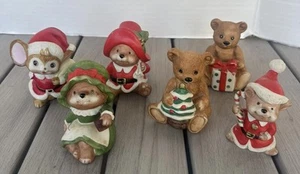 Juego de 5 ratones y osos de Navidad vintage HOMCO - Imagen 1 de 8