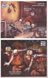 Sierra Leone 1995 Disney Donald Duck Masters 2 Stamp Sheet Set 19Q-190 - Picture 1 of 1