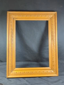 Vintage verzierter geschnitzter Holz konkav Bilder Gemälde Rahmen, 10"x 14"x 1,5" selten - Bild 1 von 14