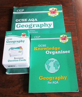 CGP GCSE AQA Geography Revision Guide + Cards + Knowledge Organiser - Image 1 of 4