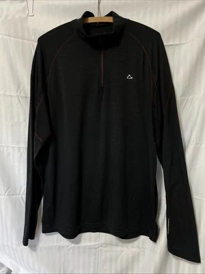 Camisa Pullover Paradox Dri Release Hombres Grande Negra Cuarto Cremallera Mezcla Lana Merino Foto 1 de 4